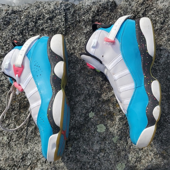 Air Jordans 6 Rings "Blue Fury Cyber Pink" Men's Size 8 - Picture 5 of 16